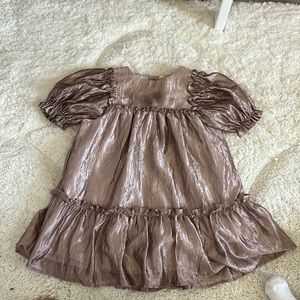 Zara baby toddler dress pink rose metallic